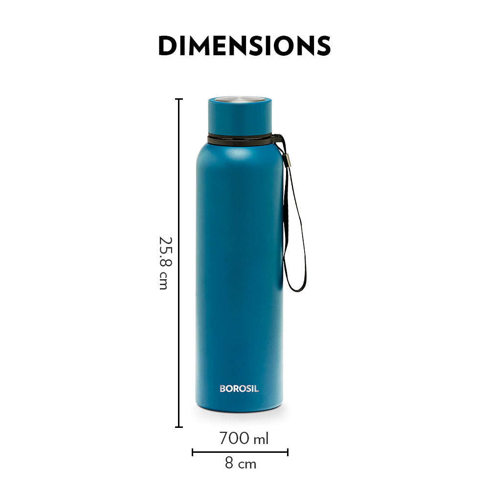 My Borosil Stainless Steel Bottles 700 ml Borosil Trek Teal Blue
