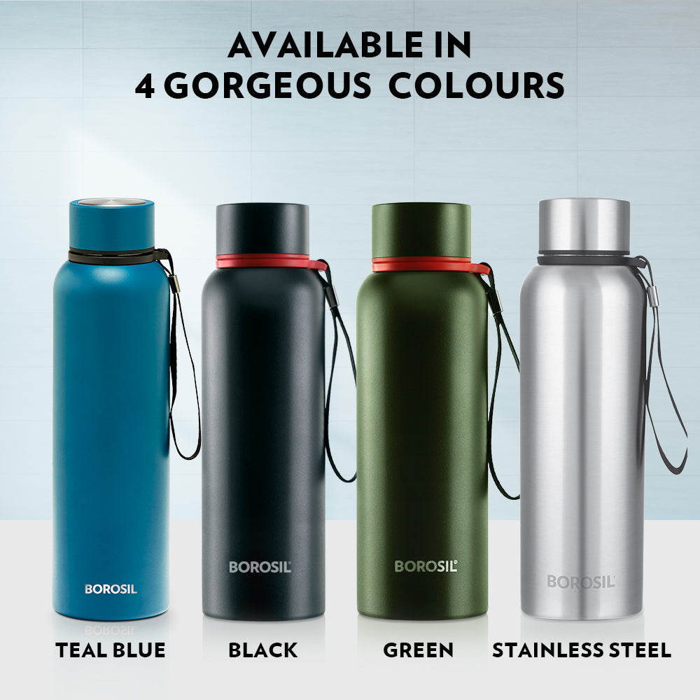 My Borosil Stainless Steel Bottles 700 ml Borosil Trek Teal Blue