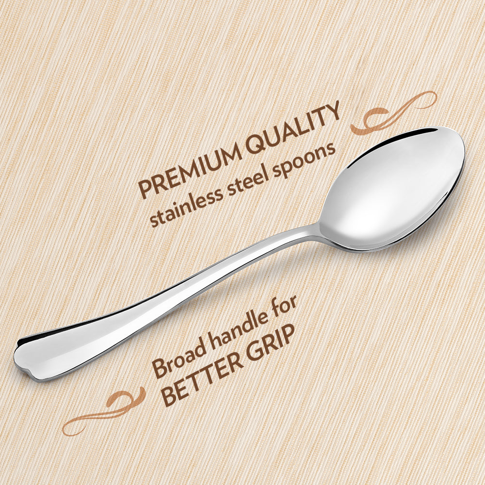 My Borosil Stainless Steel Cutlery Set of 6 - 16 cm Eva Dessert Spoon, Set of 6