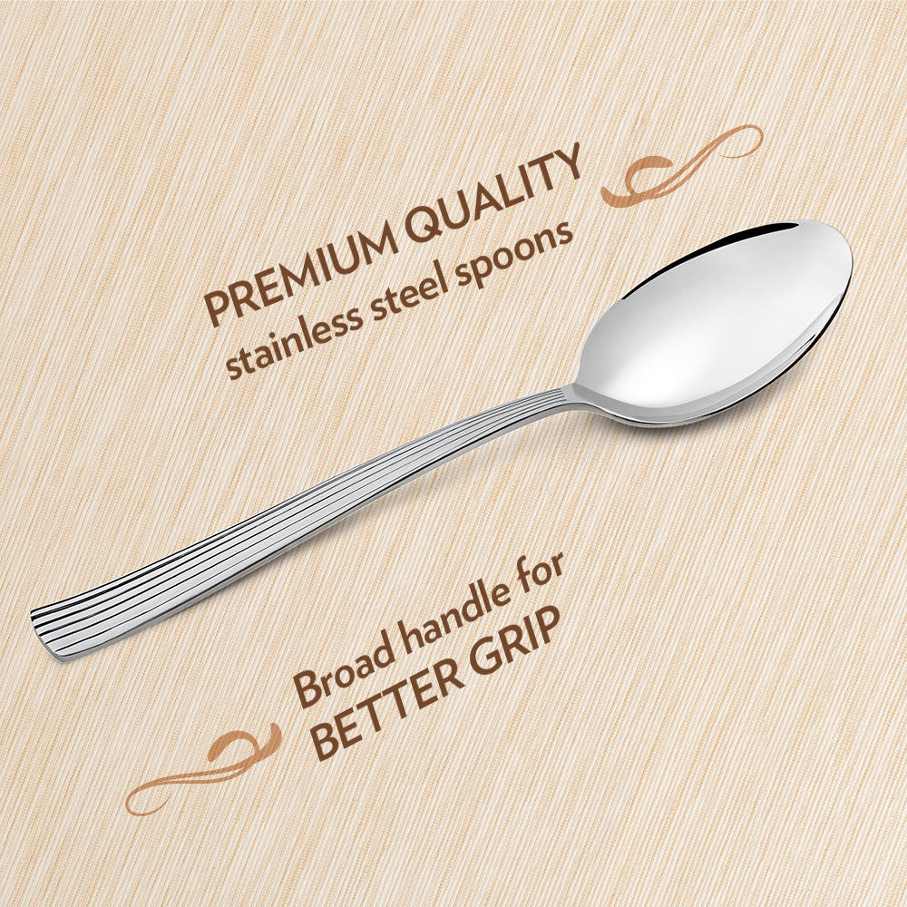 My Borosil Stainless Steel Cutlery Set of 6 - 16 cm Vintage Dessert Spoon, Set of 6