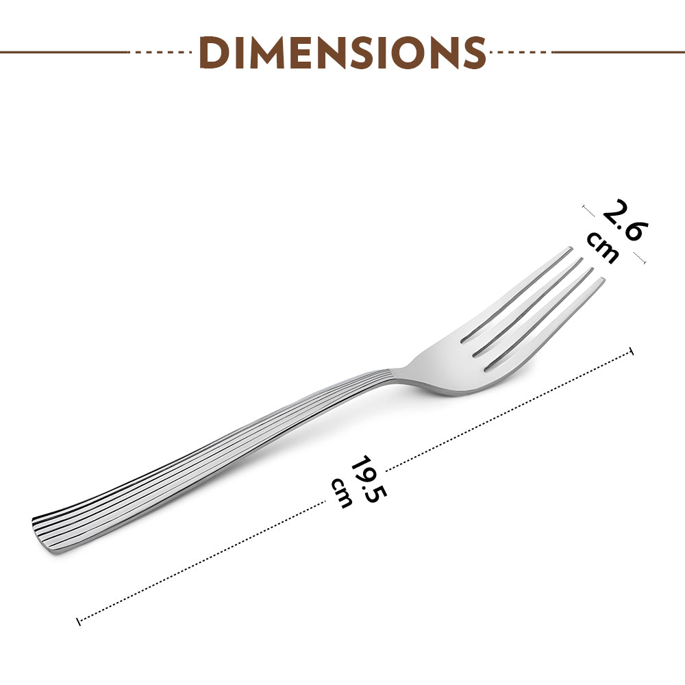 My Borosil Stainless Steel Cutlery Set of 6 - 18 cm Vintage Dinner Fork, Set of 6