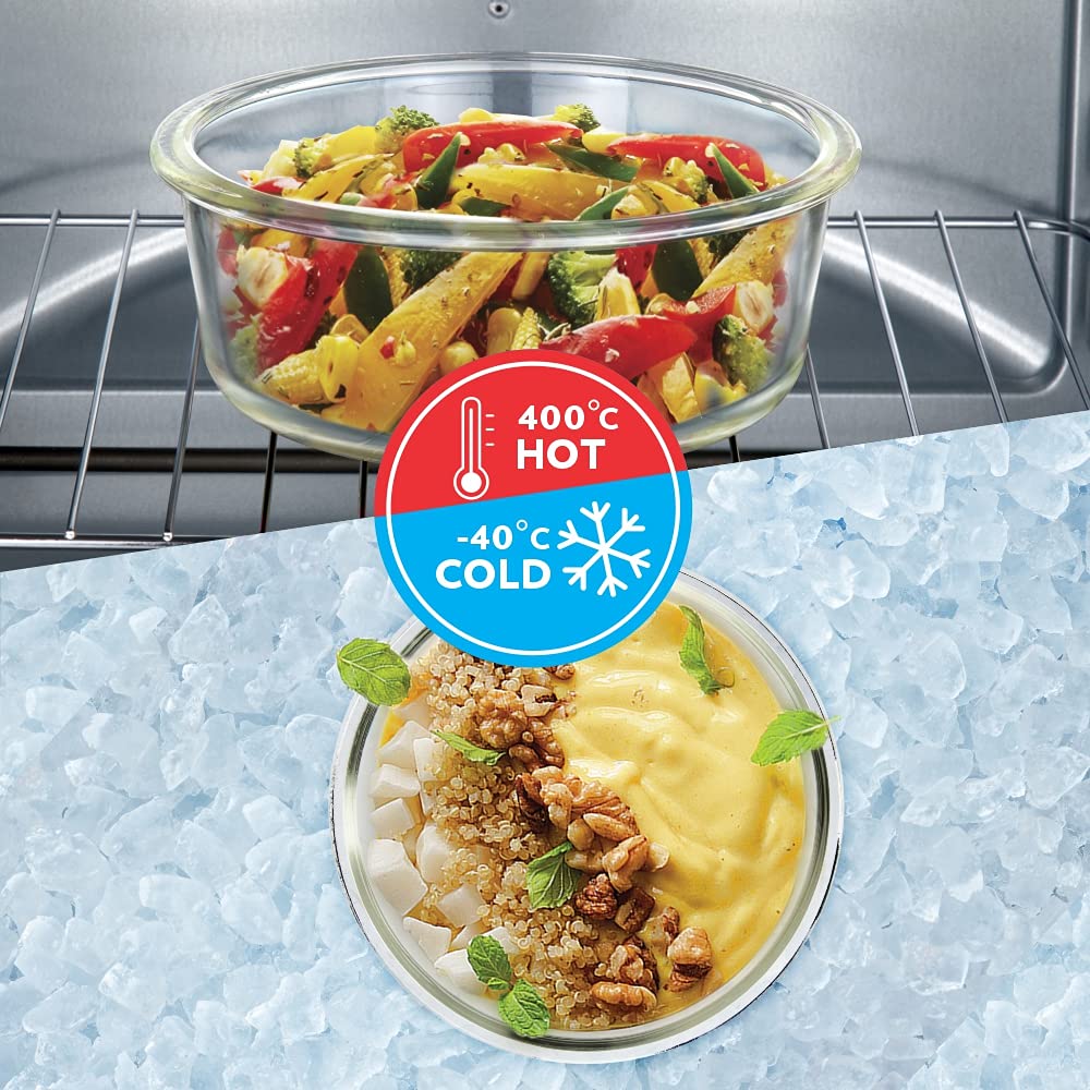 My Borosil Storage Containers Klip n Store Round Set of 2 Glass Container
