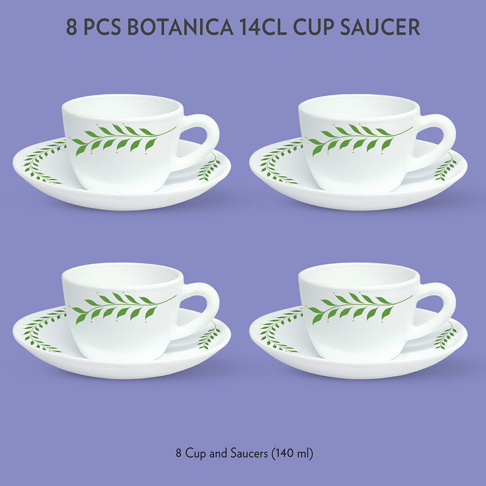 My Borosil Opalware Tea Cups & Tea Sets 140 ml x 4 Botanica Cup & Saucer Set