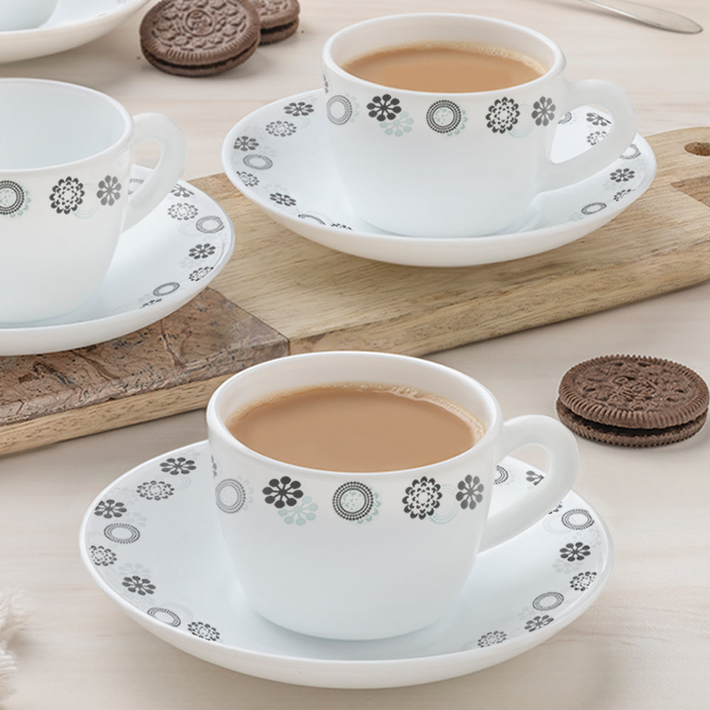 My Borosil Opalware Tea Cups & Tea Sets 140 ml x 4 Universe Cup & Saucer Set