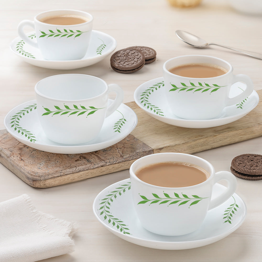 My Borosil Opalware Tea Cups & Tea Sets Botanica Cup & Saucer Set