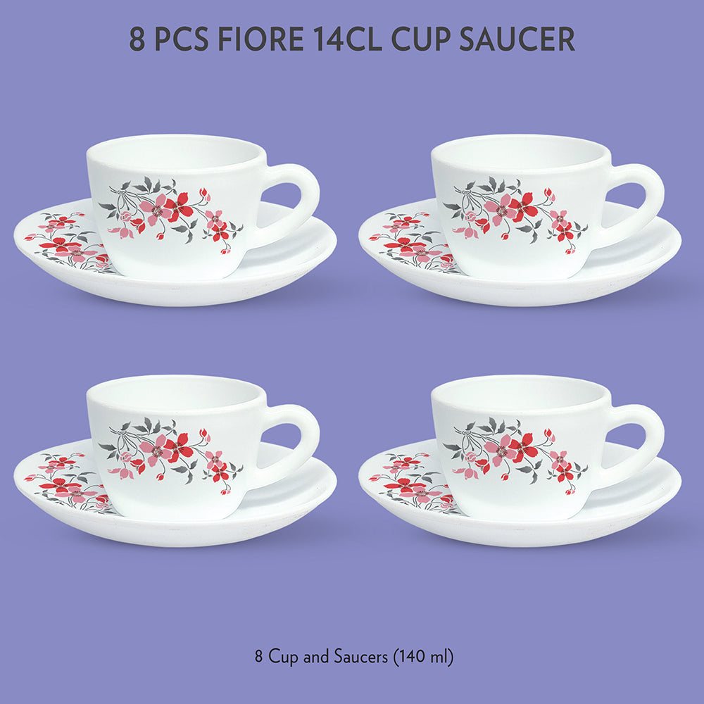 My Borosil Opalware Tea Cups & Tea Sets Fiore Cup & Saucer Set
