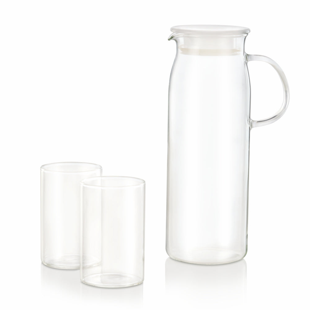 My Borosil Water & Juice Jugs 1L + 6 glasses Aqua Set with 1L jug