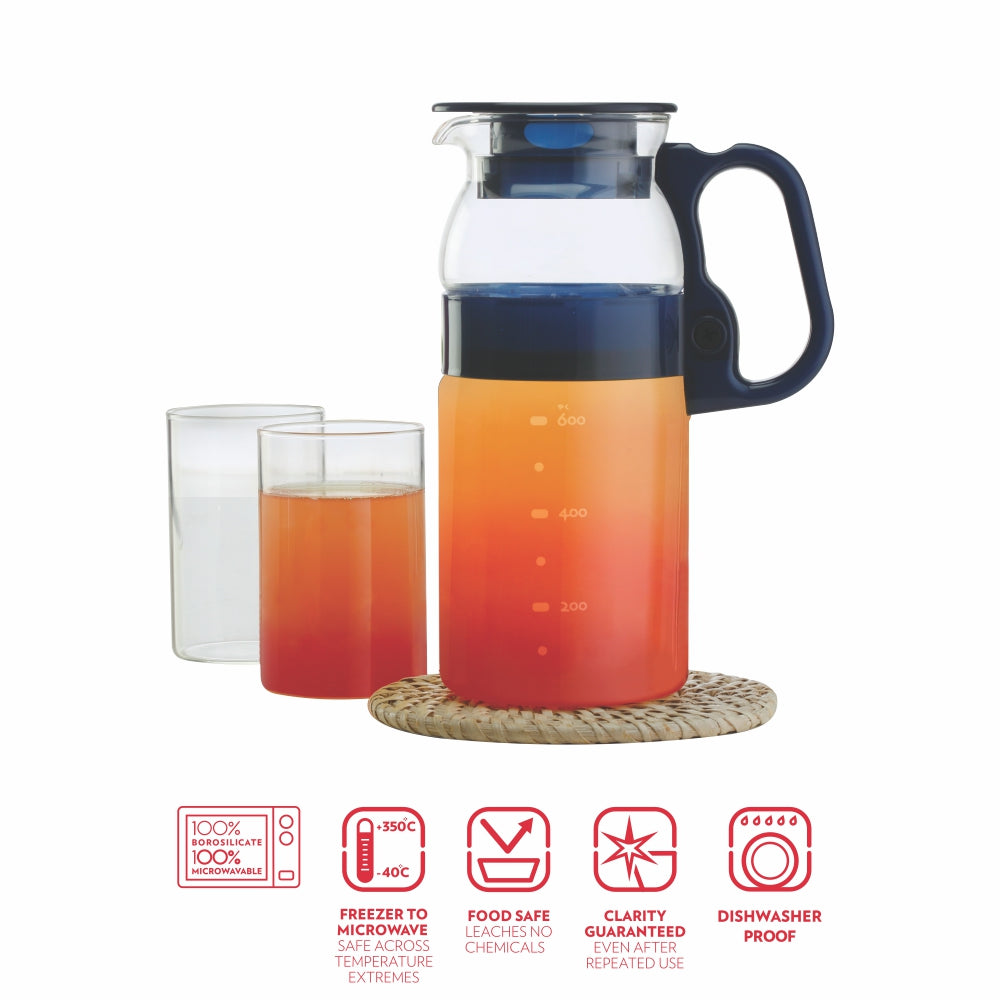 My Borosil Water & Juice Jugs 800 ml jug + 4 glasses Aqua Set with 800 ml Jug