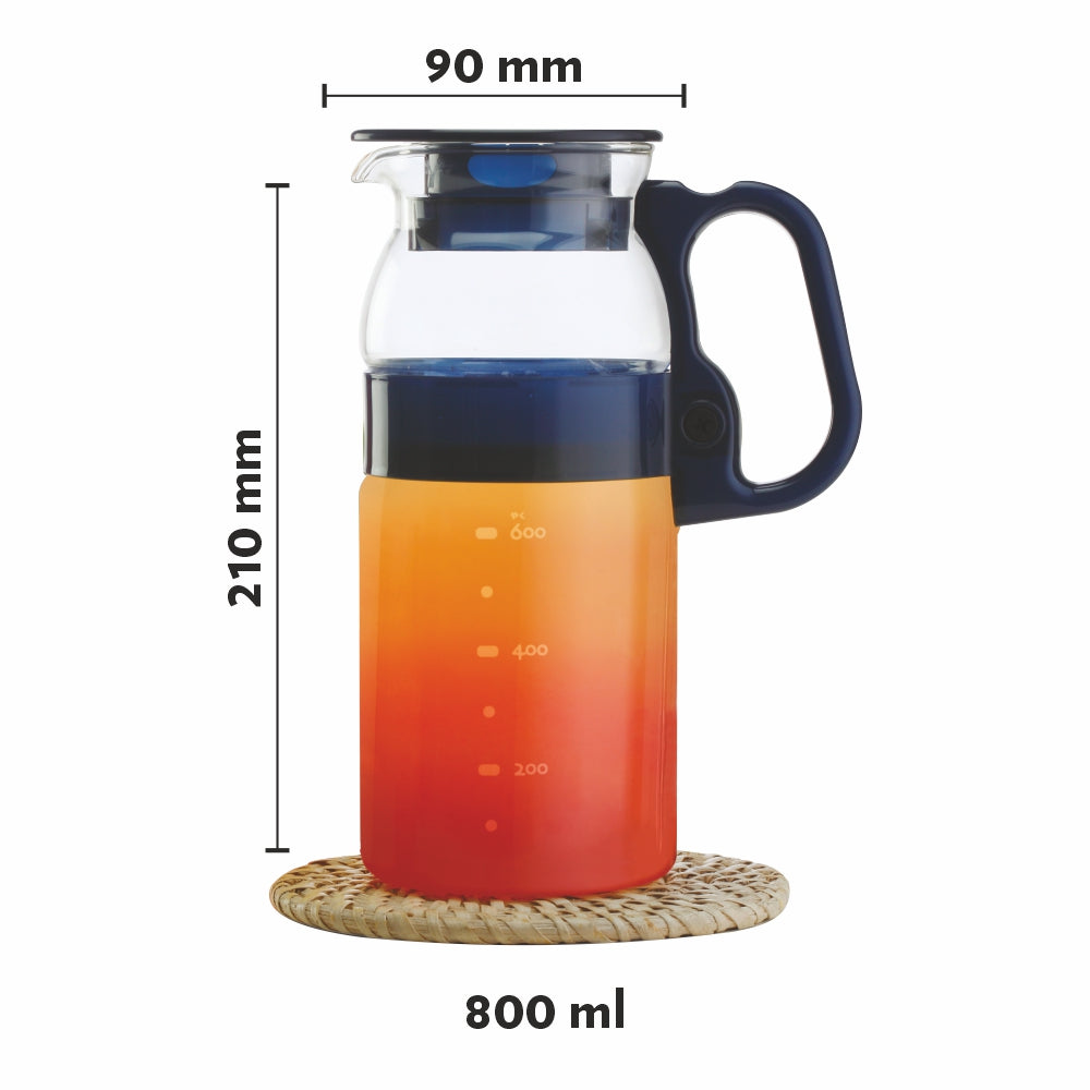 My Borosil Water & Juice Jugs 800 ml jug + 4 glasses Aqua Set with 800 ml Jug